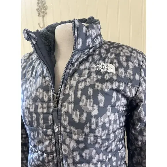NWOT North Face Girl's Leopard Mossbud Swirl Reversable Jacket - Size L 14/16 - Picture 2 of 6